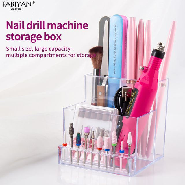 FABIYAN Nagel Werkzeuge Organizer Box, Transparentes Weiß - Bild 1