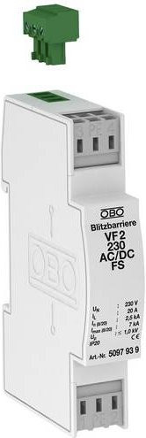 OBO Bettermann Blitzbarriere VF2-230-AC/DC-FS in Weiß - Bild 1