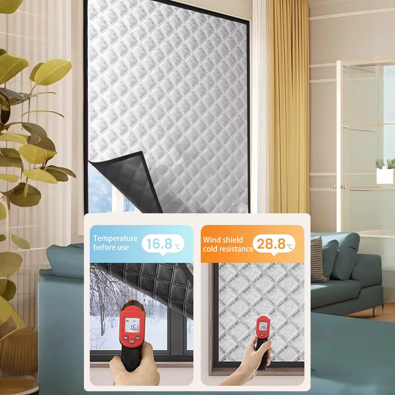 TranquilTouch Thermischer Vorhang zur Zugluftvermeidung und Wärmedämmung, Modernes Stoffpaneel, Einfache Installation - Bild 4