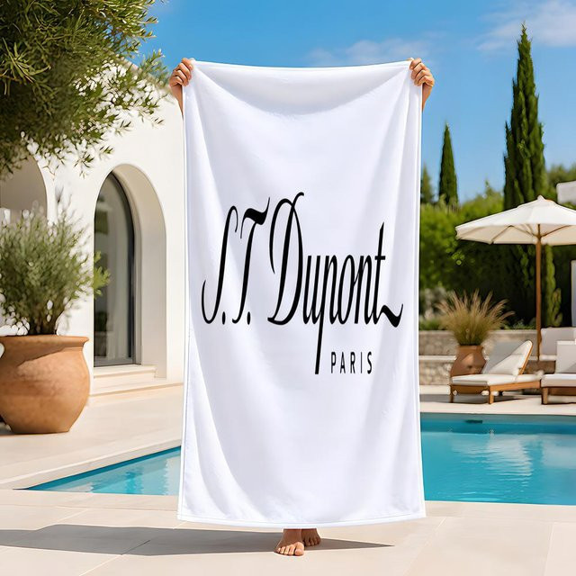 S-S.T.Dupont Strandhandtuch aus Mikrofaser, extra groß, schnelltrocknend und sandfrei, Farbe: Weiß, Breite: 50 cm, Länge: 100 cm - Bild 1