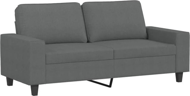 vidaXL 2-Sitzer-Sofa Modern Dunkelgrau mit Stoffbezug und Metallrahmen - Bild 1