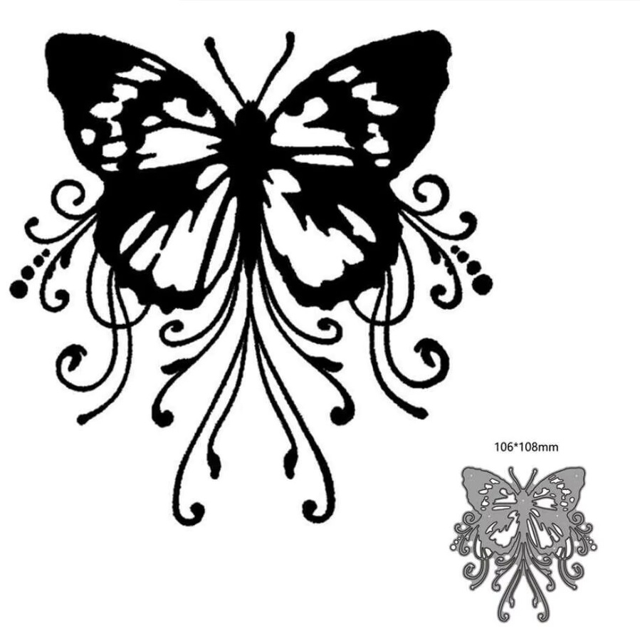 Schmetterling Metall Schneidwerk Form für Scrapbooking und Papierhandwerk in Silber - Bild 2