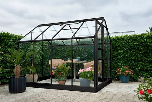 Halls Gewächshaus Popular Schwarz 5 m² mit 3 mm Blankglas - Bild 3