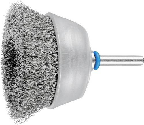 PFERD Topfbürste TBU 7015/6 INOX ungezopft mit Edelstahl-Draht Ø 0,20 mm und Ø 70 mm Durchmesser, Schaft-Ø 6 mm, Silber/Blau - Bild 1