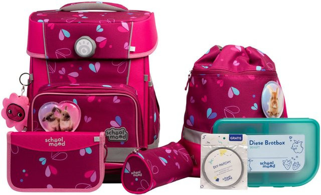 School-Mood Champion Pro 7-tlg. Schulranzenset Klara Häschen in Pink - Bild 1
