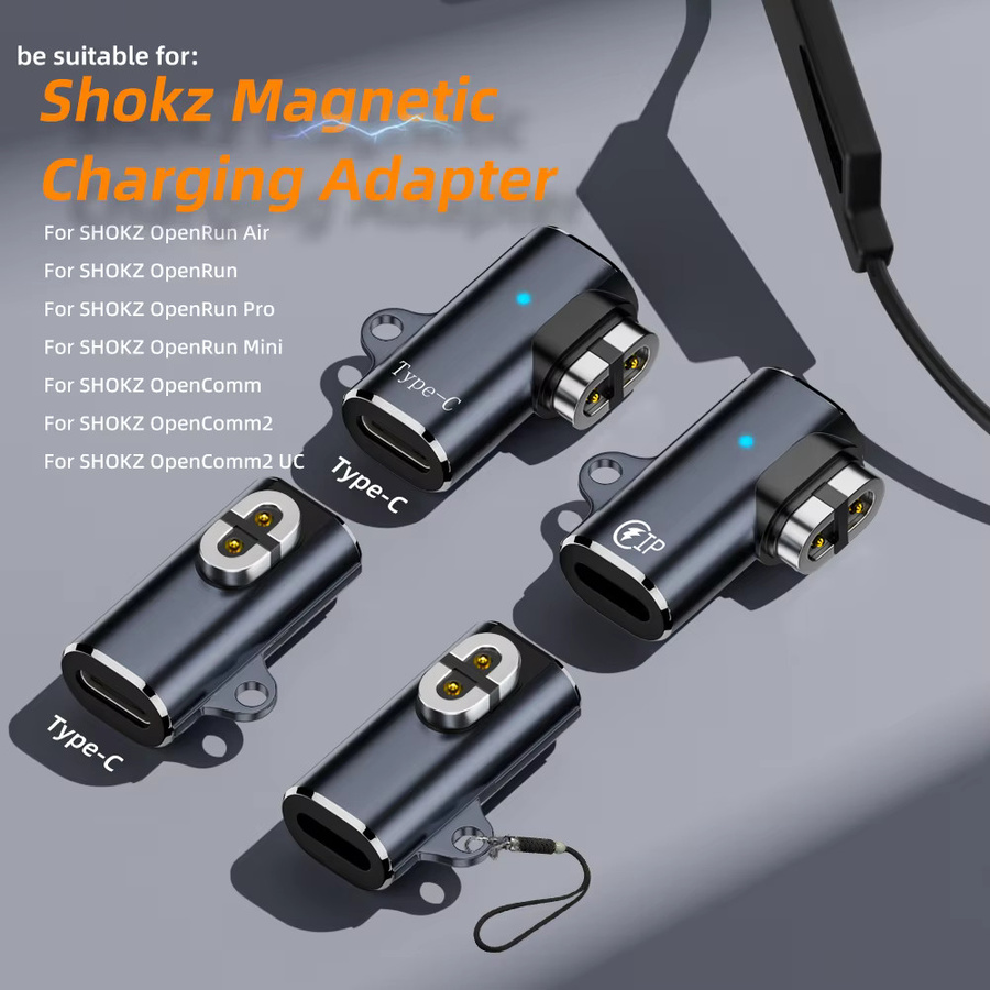BSN USB-C-auf-Magnet-Adapter mit 90-Grad-Biegung in Schwarz für Shokz OpenRun Air, Pro, Aeropex AS800, S803, S810 und AS700 - Bild 2