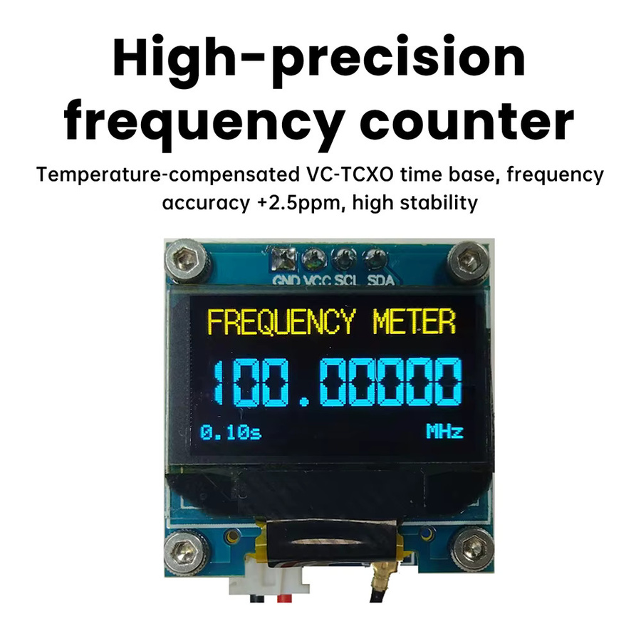 Aideepen Hochpräziser Frequenzzähler mit 0,96 Zoll OLED-Display für HF-Signal-Transceiver, 1 kHz bis 100 MHz/20 MHz-2,7 GHz, Blau - Bild 2