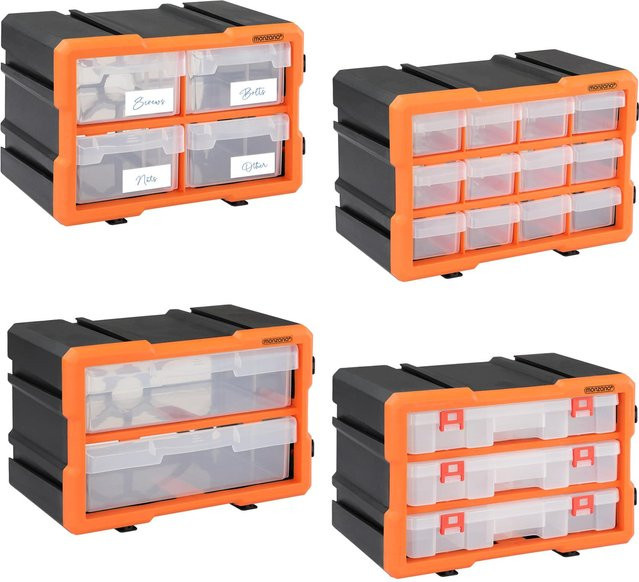 MONZANA Sortimentskasten Komplett-Set mit 72 Fächern in Orange, Grau und Multicolour, B/T/H: 47,5 x 38,0 x 16,0 cm - Bild 1