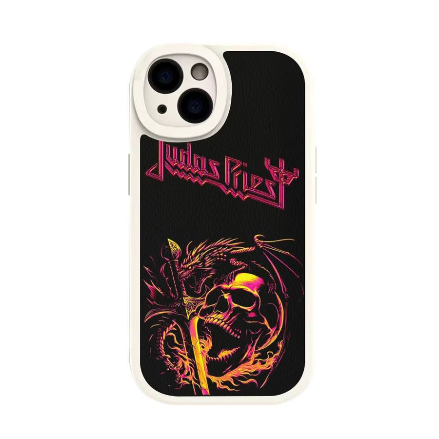 Stoßfeste Leder-Handyhülle von JUDAS PRIEST in Schwarz für iPhone 11 bis iPhone 16 Pro Max Plus - Bild 4