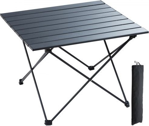 VEVOR Klappbarer Campingtisch aus Aluminiumlegierung, Tragbarer Outdoor-Tisch für Picknick und Strand, Schwarz, B/T: 56,4 x 40,5 cm - Bild 1