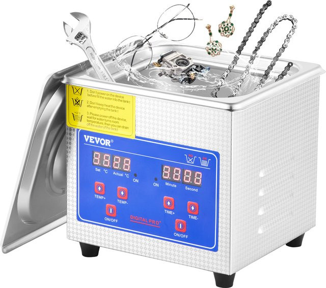 SucceBuy Ultraschallreiniger in Silber aus Edelstahl mit digitalem Timer und 1,3 l Fassungsvermögen - Bild 1