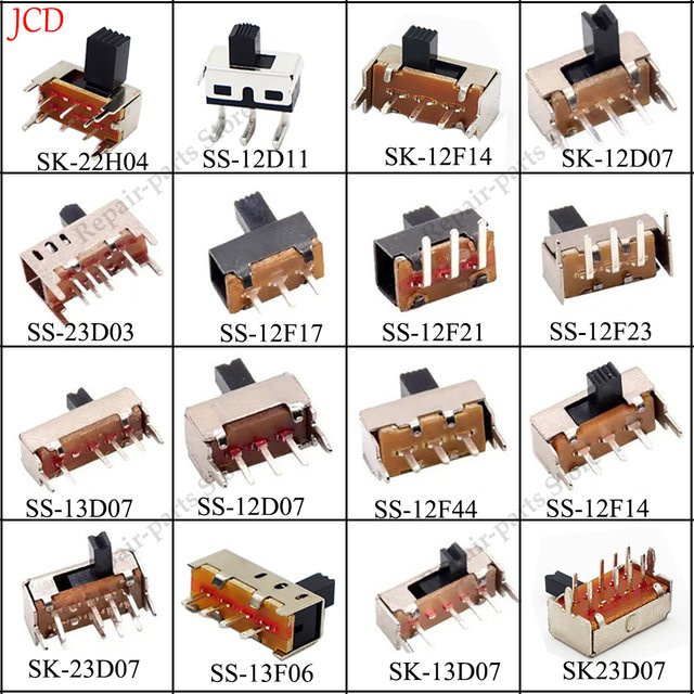 10er Set JCD Kippschalter Micro-Power als ein- und zweireihige horizontale Schiebeschalter - Bild 1
