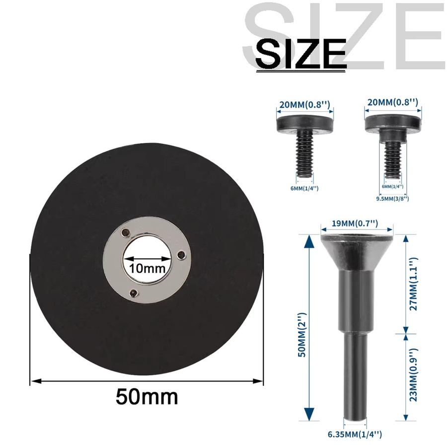 NuoDunco Trennscheiben Set mit Montage Dorn Halter für Bohrer und Drehwerkzeuge, Durchmesser: 50 mm - Bild 2