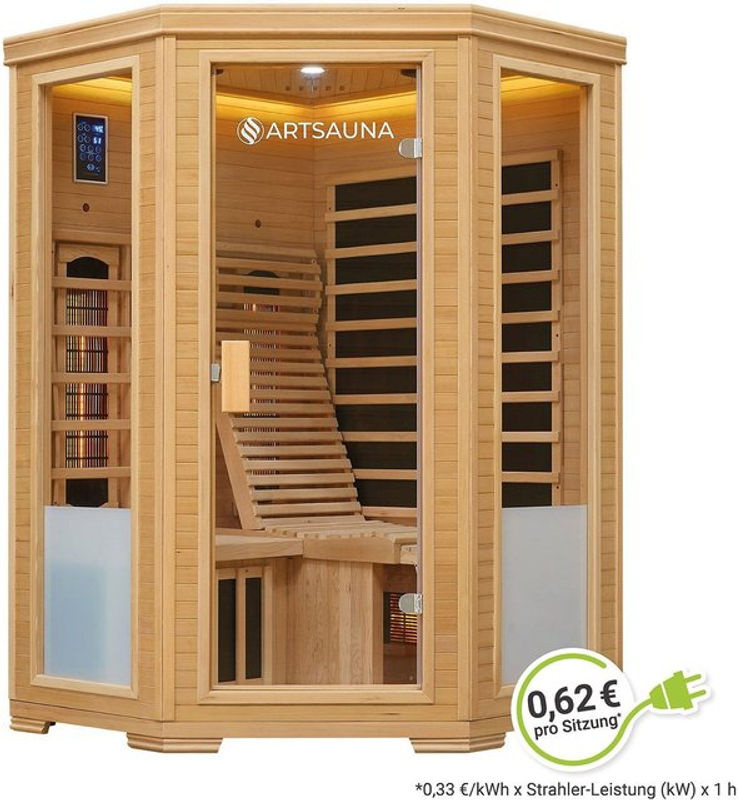 Artsauna Infrarotkabine Aalborg mit Dual-Technologie aus Hemlockholz in Braun für 2 Personen - Bild 5