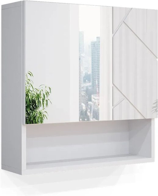 Vicco Badspiegelschrank Irma Weiß Hochglanz B/H: 54 x 55 cm - Bild 2