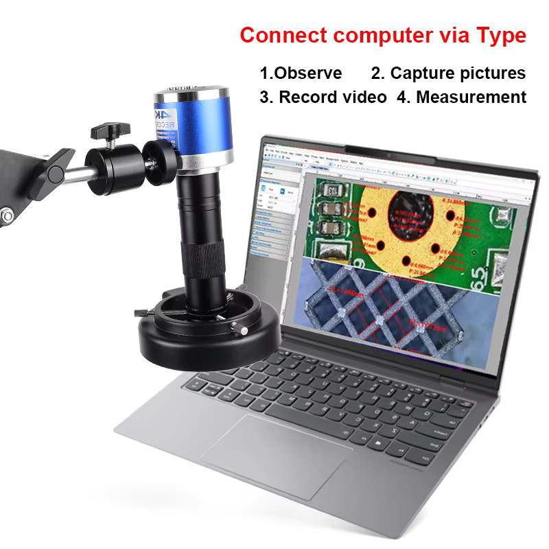 YIZHAN Digitalmikroskop mit 1-150X Zoom, HD 4K 48MP 1080P Industriekamera für Elektronik mit USB-C und HDMI Anschluss - Bild 5