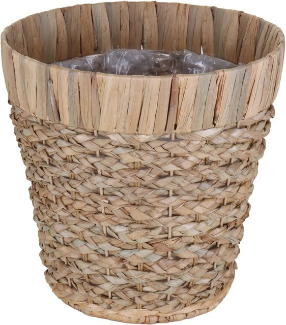 A.H.G. Pflanzkorb Bananenblatt mit Polybeutel in Beige-Natur, Durchmesser: 18 cm, Höhe: 17,5 cm - Bild 1