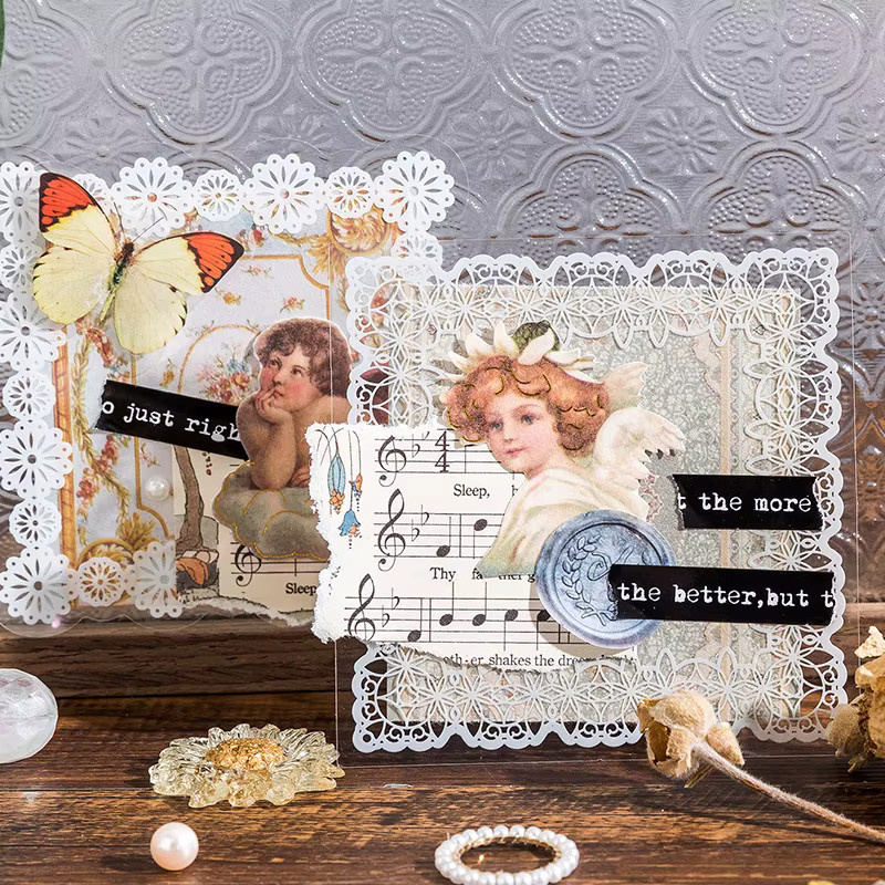 10 Blatt transparente Spitzenrand-Aufkleber mit elegantem Spitzenkanten-Design - Bild 3