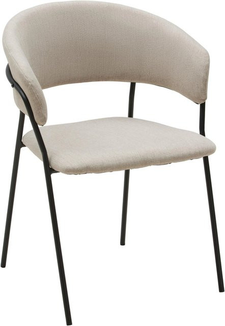 Mömax Armlehnstuhl Alice in Beige mit Stoffbezug und Metallgestell - Bild 1