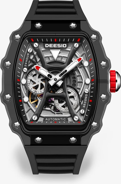 Deesio Armbanduhr, Automatik, Edelstahl, Schwarz, Herren - Bild 1