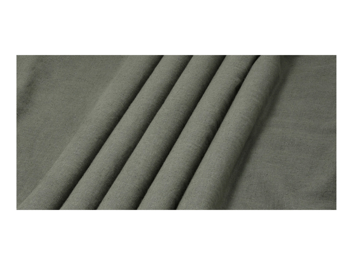LIVARNO Baumwoll-Leinen-Bettwäsche Set in Grün mit Bettbezug und Kissenbezug, B/H: 135 x 200 cm und 80 x 80 cm - Bild 3