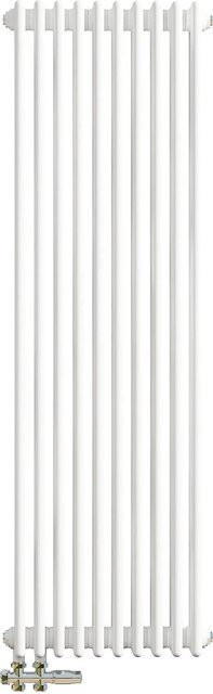 AICA Traditioneller 3 Spalten Heizkörper im Gusseisenstil, Weiß, B: 150 cm, H: 47 cm - Bild 1