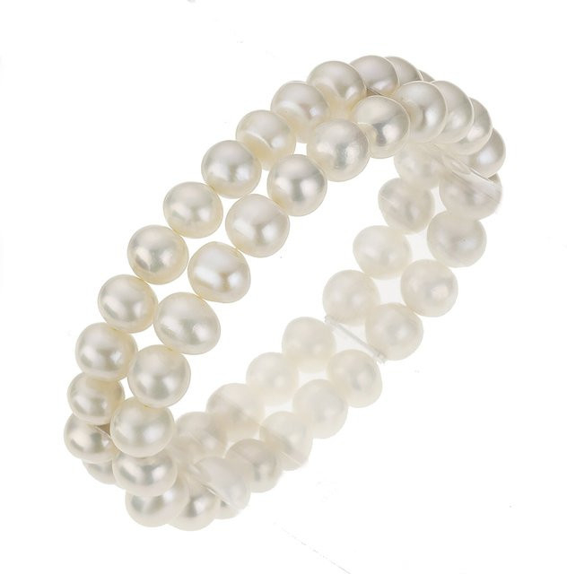 Zeeme Pearls Armband, Süßwasserzuchtperlen, weiß, 8mm, zweireihig, Unisex - Bild 1