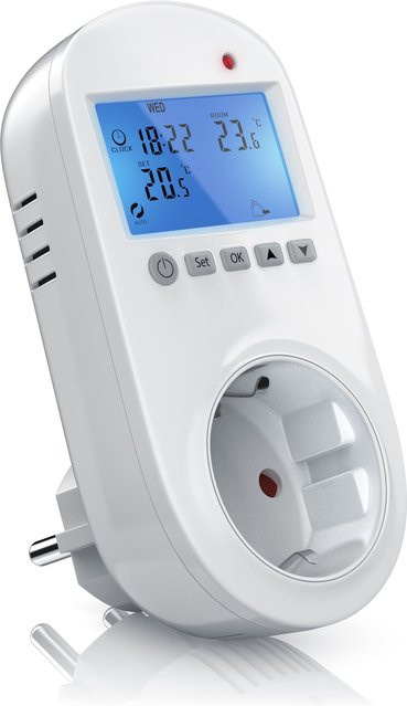BEARWARE Steckdosen Thermostat für Heiz- und Klimageräte mit LCD-Display in Weiß - Bild 1