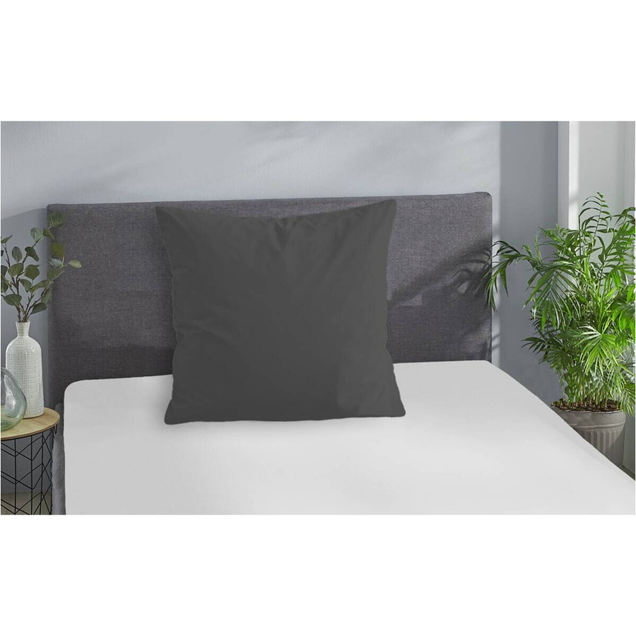 Pocoline Kissenbezug Jersey aus Baumwolle in Anthrazit mit Reißverschluss, B/L: 80 x 80 cm - Bild 2