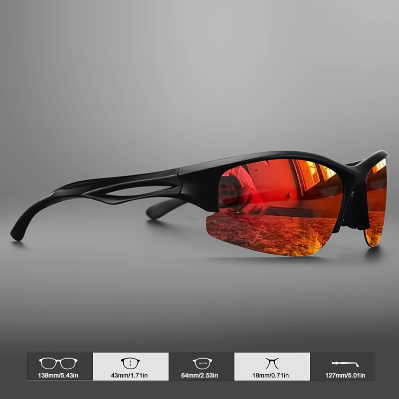 AWGSEE Sportsonnenbrille, Halbrahmen, Unisex, schwarz, polarisiert - Bild 2