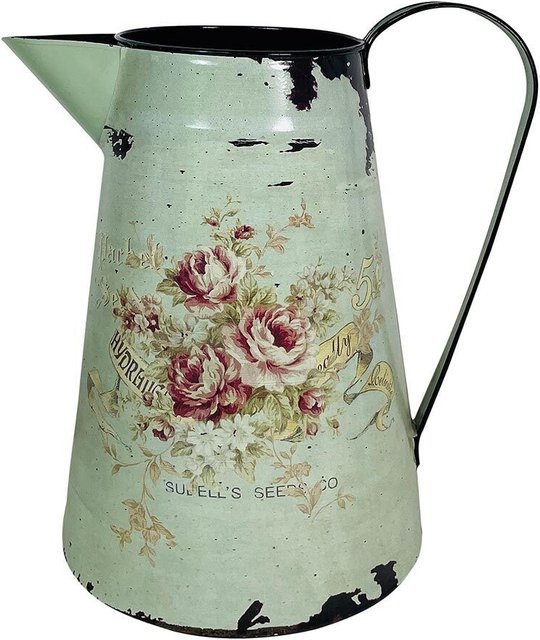 Deko Krug aus Zink in Rose im Landhausstil, Höhe: 28 cm - Bild 1