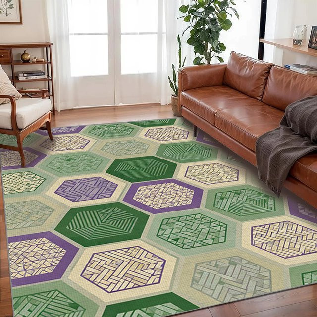 VIKAMA Kristallteppich in Grün, rutschfeste Bodenmatte für Wohnzimmer und Schlafzimmer, rechteckig, B/T/H: 60 x 40 x 40 cm - Bild 1