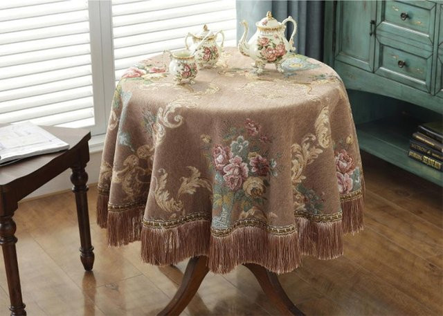 JMG Household Supplies Patchwork-Tischläufer im Bauernhausstil mit geometrischem Rautenmuster, beige-braun, rot-weiß, Chenille, Länge: 140 cm - Bild 1