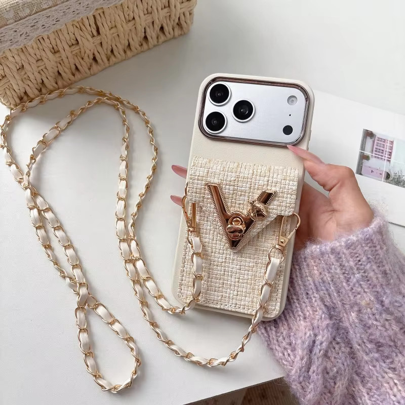 EHUIDE Leder-Crossbody-Tasche mit Umhängeband und Kartenfächern für iPhone 11 bis 17 Pro Max, Farbe: Weiß/Beige - Bild 2