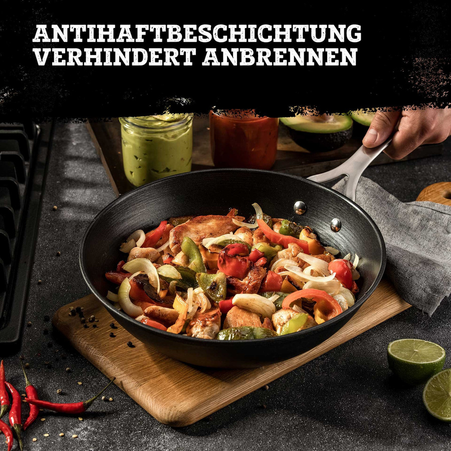 FMprofessional Pfannen-Set Force, 2-teilig, Schwarz, Antihaftbeschichtung aus Gusseisen und Edelstahl - Bild 2