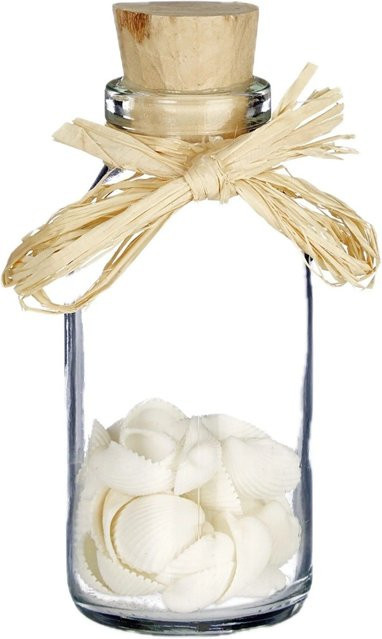 Relaxdays Dekoflaschen aus Glas und Holz in Transparent Natur, Höhe: 12 cm, Breite: 4,5 cm - Bild 1