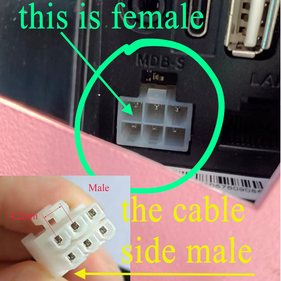 Molex MDB-Kabelbaum Split-Kabel in Y-Form als Verlängerung von MDB-Buchse zu Stecker für MDB-Box und Verkaufsautomaten, Farbe: Weiß - Bild 2
