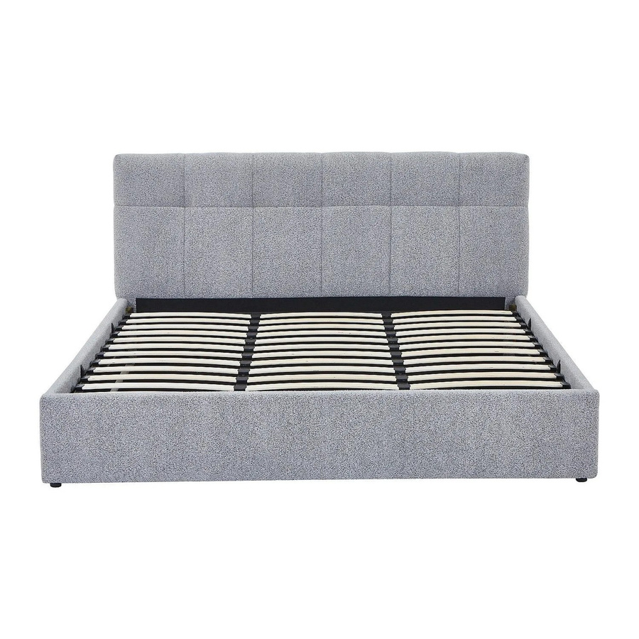 Vente-unique Bett Maziri mit Bettkasten in Grau aus Bouclé-Stoff, B/T/H: 180 x 200 x 97 cm - Bild 2