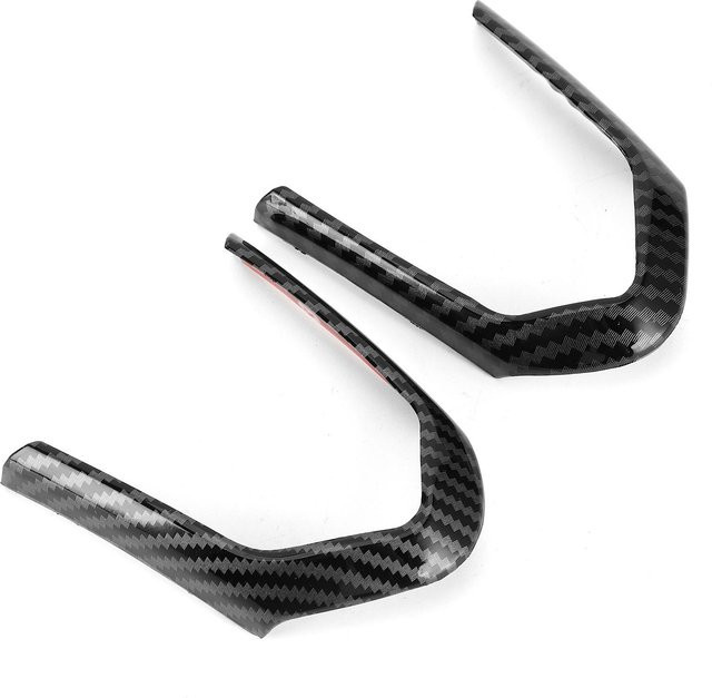 Koogeelife Lenkradblende Zierleiste im Carbonfaser-Stil als Tastenrahmenabdeckung für BMW 5er F10 F18 (2013-2017), Farbe: Schwarz - Bild 1