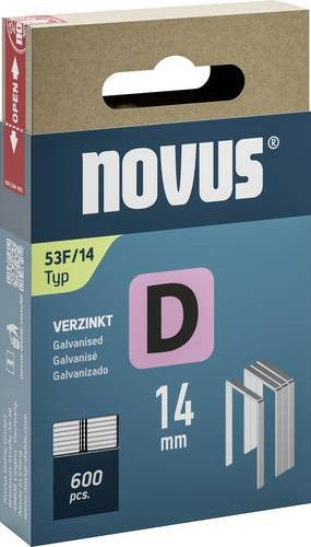 Novus Tools Flachdrahtklammern Typ 53F, silber, 600 Stück, Länge: 14 mm, Breite: 11,3 mm - Bild 1