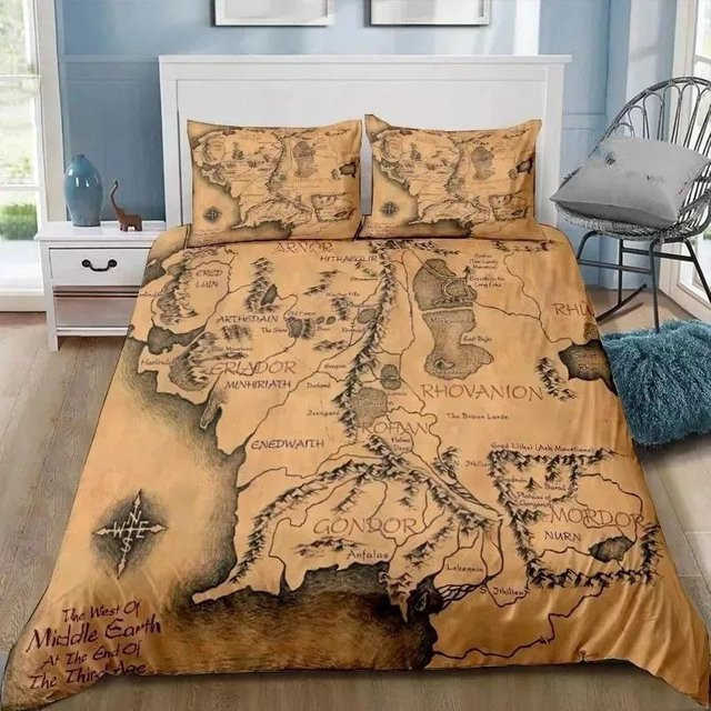 Softura Bettwäsche Set Der Herr der Ringe 3D Druck Motiv Hobbit Multicolor mit verdecktem Reißverschluss B/H: 240 x 220 cm - Bild 1