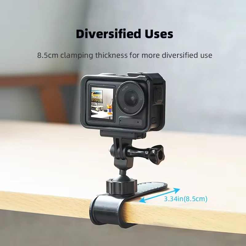 Universelle Sonnenblenden-Kamerahalterung in Schwarz als Auto-Clip für DJI Pocket, Insta360 X5, Ace Pro 2, GoPro Hero und Action 5 Pro sowie Telefonhalter - Bild 3