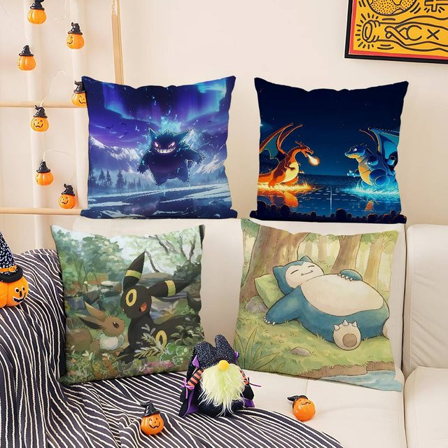 Bandai Pokemon Battle Arena Anime Plüsch-Kissenbezug, quadratisch, B/B: 30 x 30 cm - Bild 1