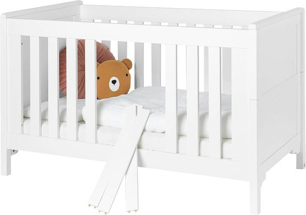 Pinolino Babybett Chalet im Landhaus-Stil, Farbe Weiß, B/T/H: 70 x 140 x 90 cm