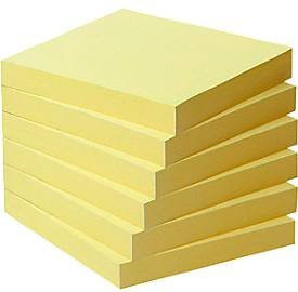 Post-it Haftnotizen Recycling Notes, gelb, 6 x 100 Blatt, B/H: 7,6 x 7,6 cm - Bild 1