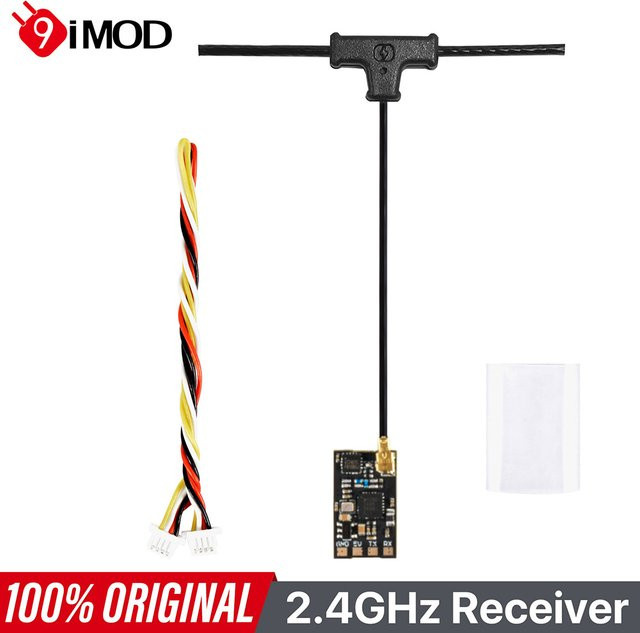 9IMOD 2,4 GHz ELRS Empfänger mit T-Antenne in Schwarz für FPV-Rennen mit geringer Latenz und großer Reichweite - Bild 1