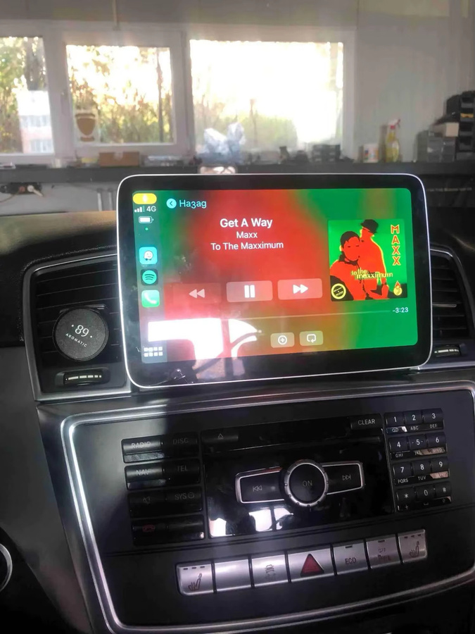 Nunoo 9-Zoll Multimedia-Player mit Wireless CarPlay und Android Auto für Mercedes Benz GLE SLC SLK R172, Navi mit 4G WiFi und DSP, Schwarz - Bild 5