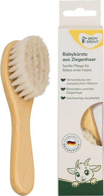 Grünspecht Babybürste aus Ziegenhaar, Kinder - Bild 1