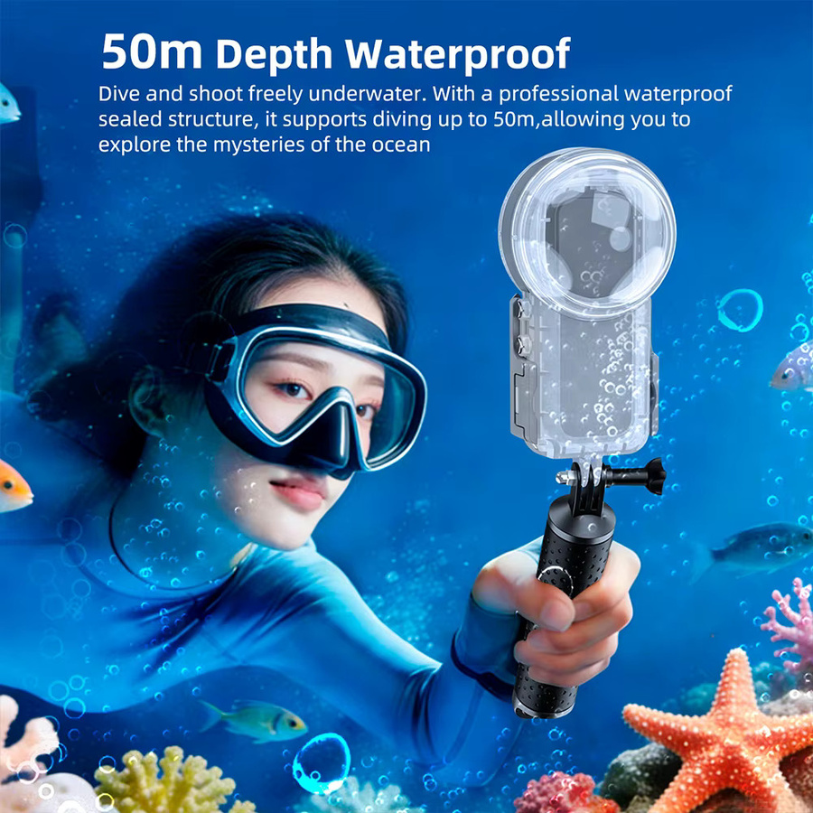 Seafrogs Wasserdichtes Kameragehäuse für Insta 360 X5 in Transparent - Bild 2