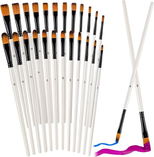 24-teiliges Nylon-Pinsel-Set für Acryl, Aquarell, Öl und Gouache zur Detailmalerei und für Handarbeiten - Bild 1